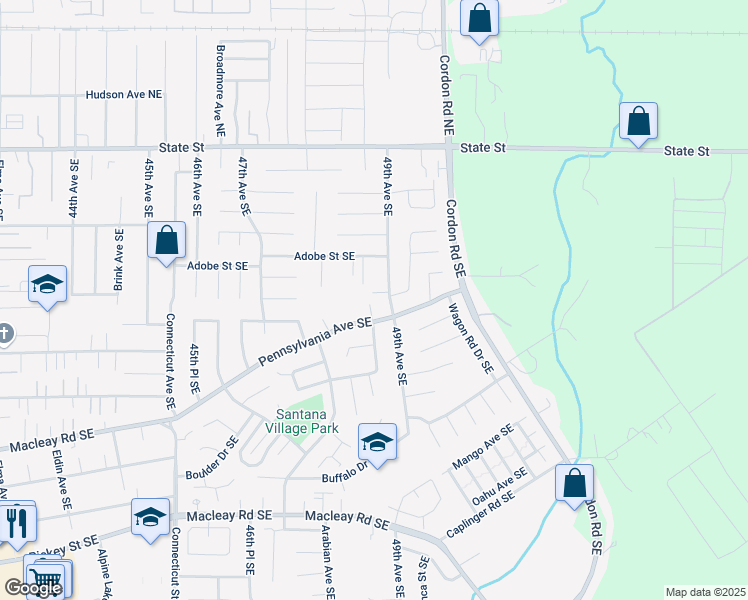 map of restaurants, bars, coffee shops, grocery stores, and more near 4931 Elkhorn Court Southeast in Salem
