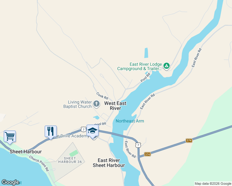 map of restaurants, bars, coffee shops, grocery stores, and more near 87 Pool Road in Mooseland