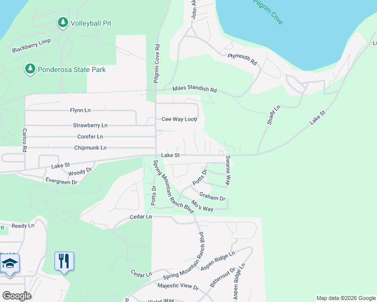 map of restaurants, bars, coffee shops, grocery stores, and more near 1025 Lick Creek Road in McCall