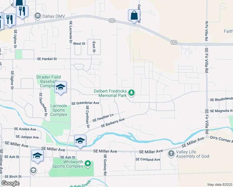 map of restaurants, bars, coffee shops, grocery stores, and more near 1170 Southeast Academy Street in Dallas