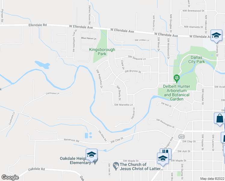 map of restaurants, bars, coffee shops, grocery stores, and more near 674 Southwest Natalie Street in Dallas