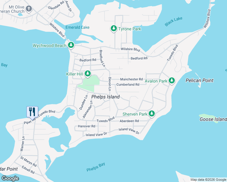 map of restaurants, bars, coffee shops, grocery stores, and more near 3021 Drury Lane in Mound