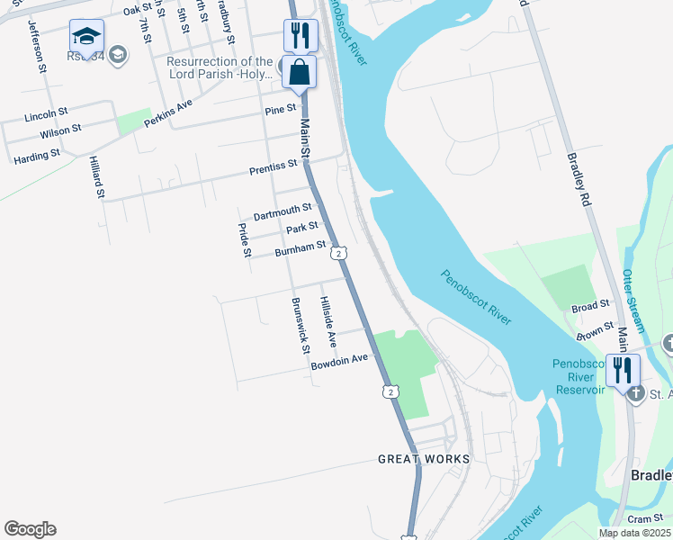 map of restaurants, bars, coffee shops, grocery stores, and more near 613 Main Street in Old Town