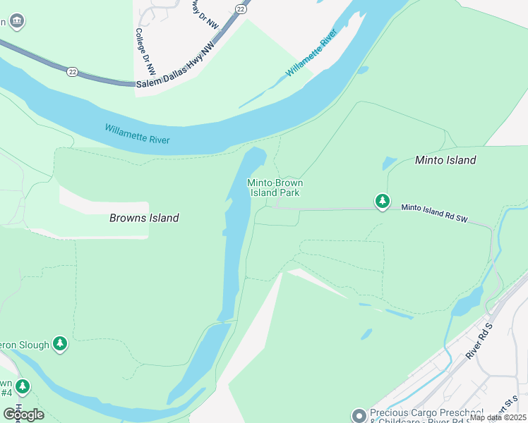 map of restaurants, bars, coffee shops, grocery stores, and more near 2200 Minto Island Road Southwest in Salem