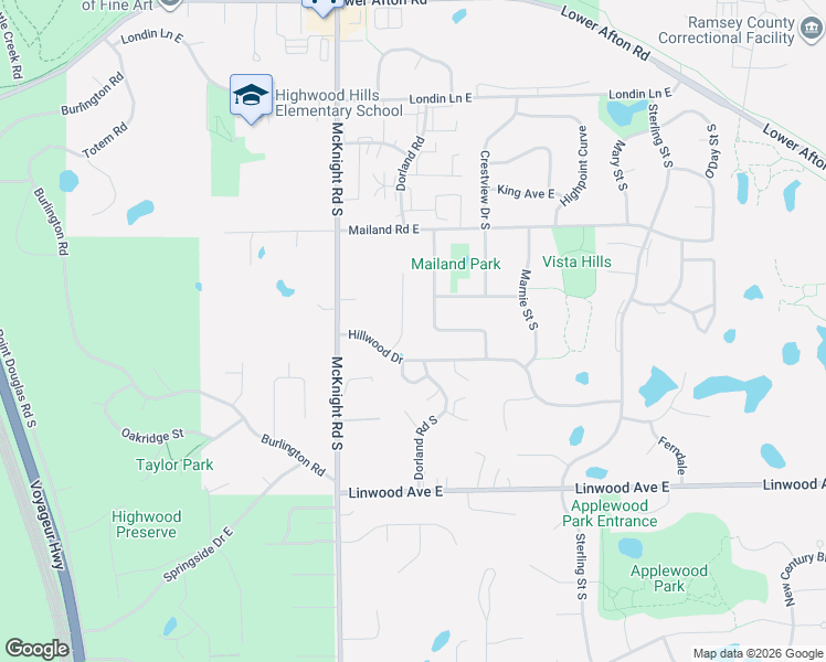 map of restaurants, bars, coffee shops, grocery stores, and more near 2339 Hillwood Drive in Maplewood