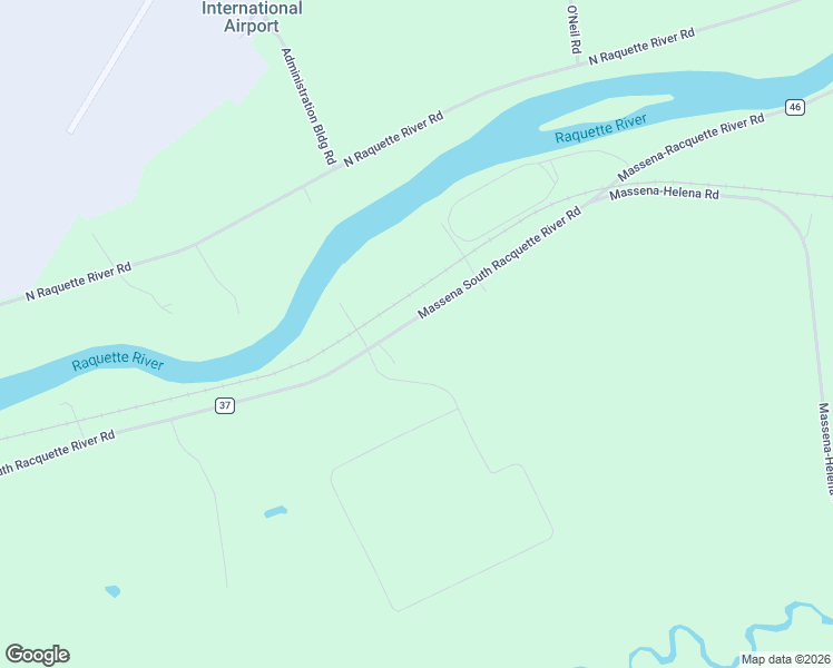 map of restaurants, bars, coffee shops, grocery stores, and more near 505-599 Massena South Racquette River Rd in Massena