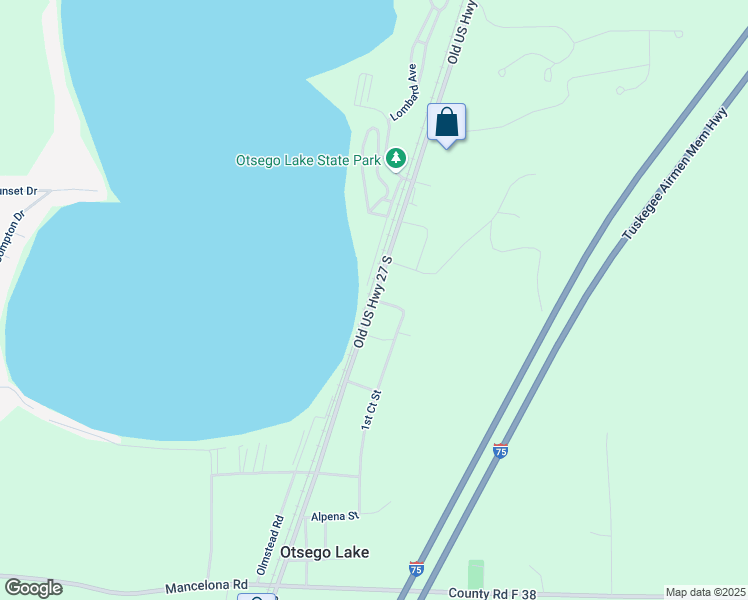 map of restaurants, bars, coffee shops, grocery stores, and more near Old Highway 27 South in Gaylord