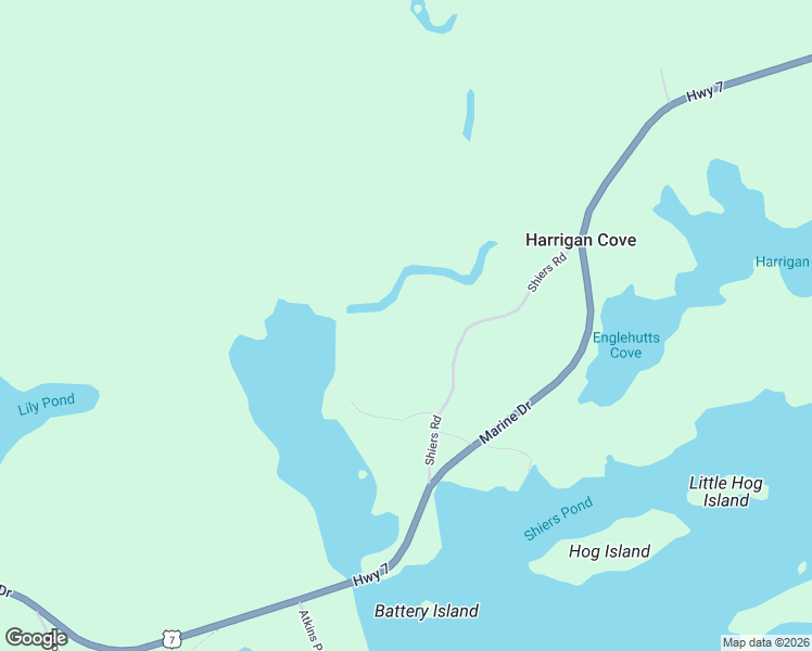 map of restaurants, bars, coffee shops, grocery stores, and more near in Harrigan Cove