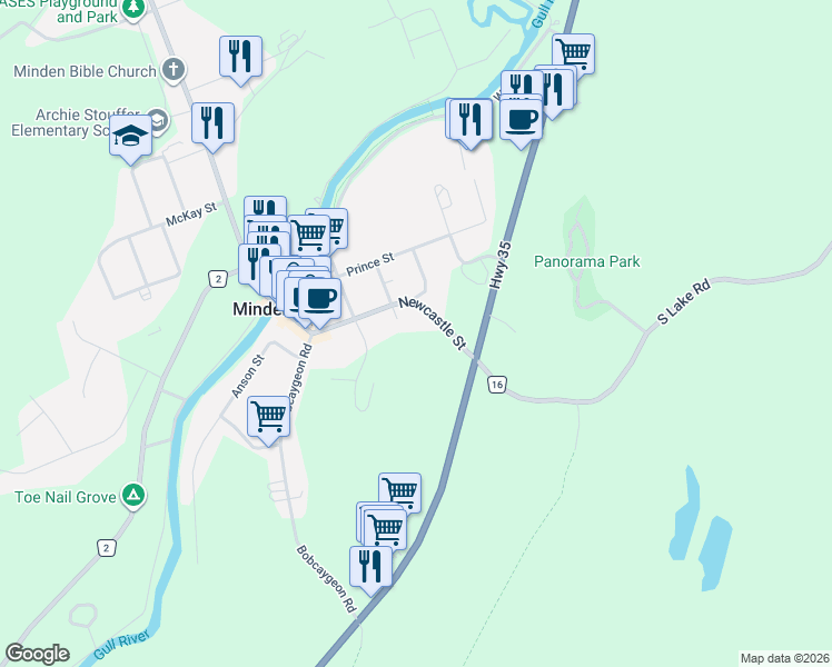 map of restaurants, bars, coffee shops, grocery stores, and more near 4 Chandos Street in Minden