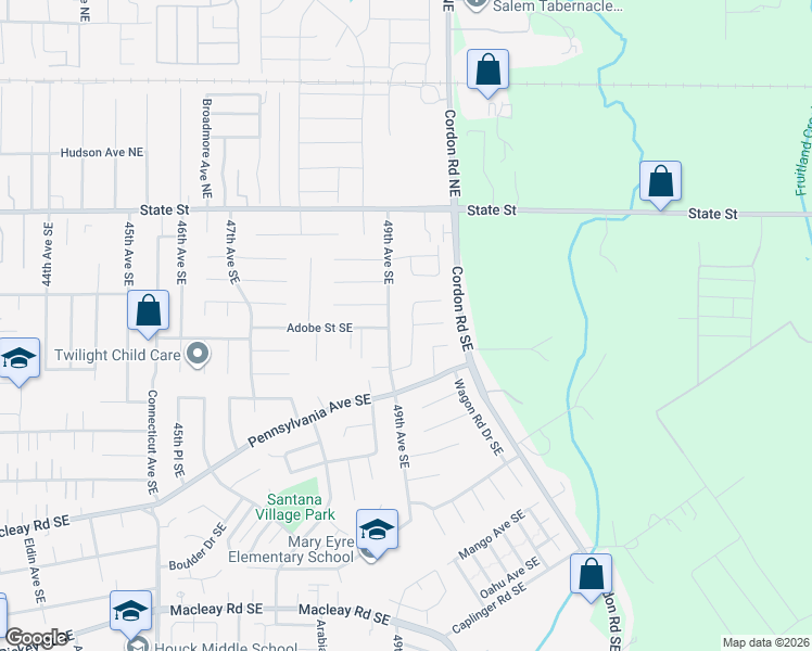 map of restaurants, bars, coffee shops, grocery stores, and more near 368 49th Avenue Southeast in Salem
