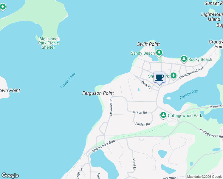 map of restaurants, bars, coffee shops, grocery stores, and more near 20680 Linwood Road in Excelsior