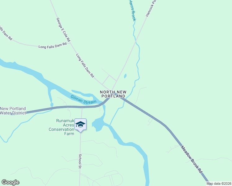 map of restaurants, bars, coffee shops, grocery stores, and more near 283 Meadow Brook Road in New Portland