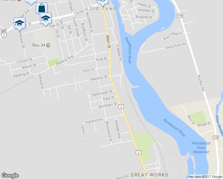 map of restaurants, bars, coffee shops, grocery stores, and more near 543 Main Street in Old Town