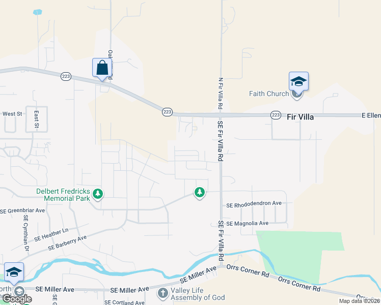 map of restaurants, bars, coffee shops, grocery stores, and more near 315 Southeast Fir Villa Road in Dallas