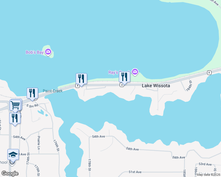 map of restaurants, bars, coffee shops, grocery stores, and more near 17985 County Highway X in Chippewa Falls