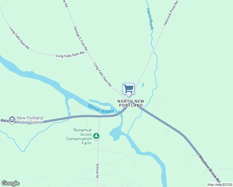 map of restaurants, bars, coffee shops, grocery stores, and more near 34 Long Falls Dam Road in New Portland