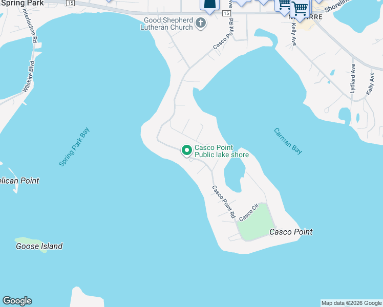 map of restaurants, bars, coffee shops, grocery stores, and more near 2868 Casco Point Road in Wayzata