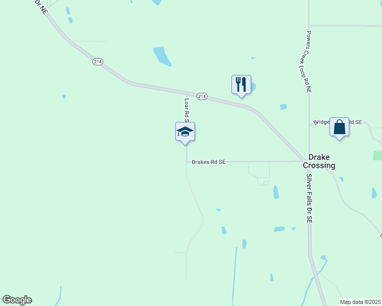 map of restaurants, bars, coffee shops, grocery stores, and more near 365 Loar Road Southeast in Silverton