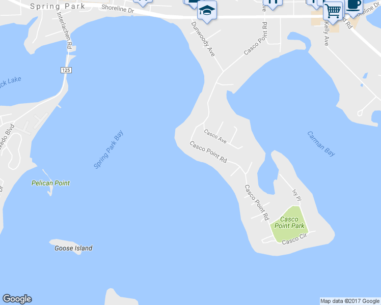 map of restaurants, bars, coffee shops, grocery stores, and more near 2813 Casco Point Road in Wayzata