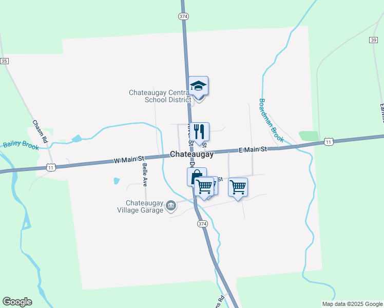 map of restaurants, bars, coffee shops, grocery stores, and more near in Chateaugay