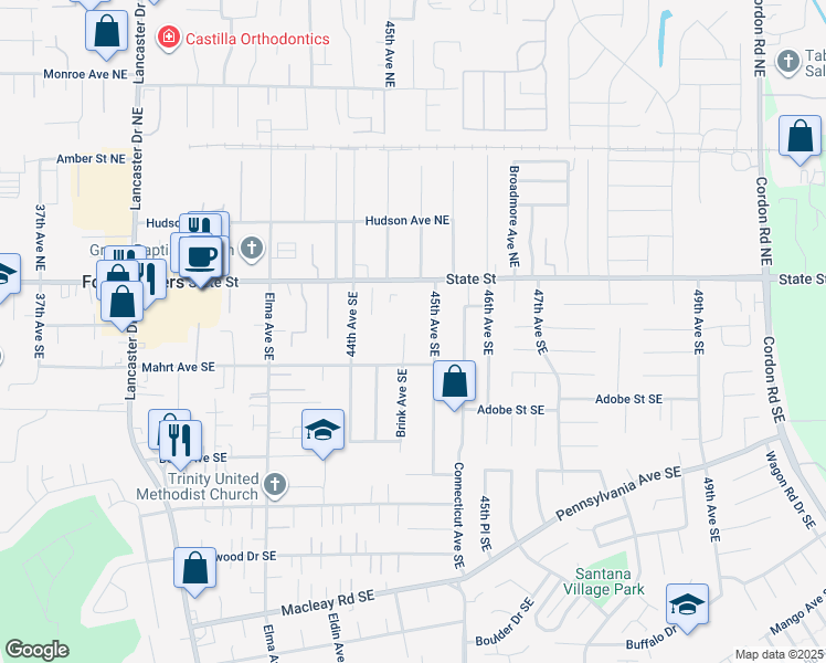 map of restaurants, bars, coffee shops, grocery stores, and more near 230 Brink Court Southeast in Salem