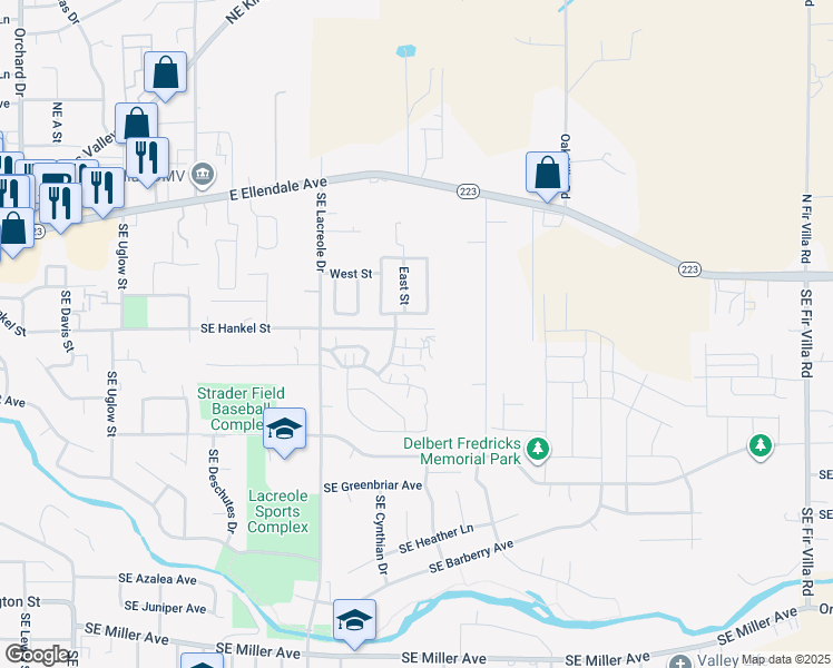 map of restaurants, bars, coffee shops, grocery stores, and more near 29 Southeast Hankel Street in Dallas