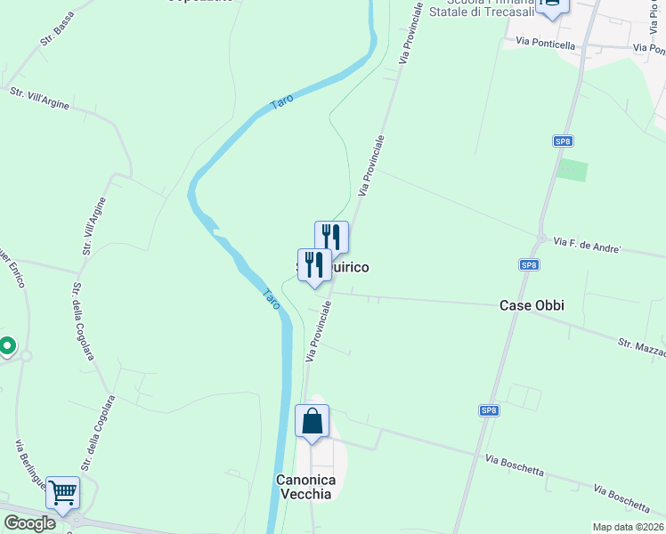 map of restaurants, bars, coffee shops, grocery stores, and more near 9 Via Boschetta in San Quirico