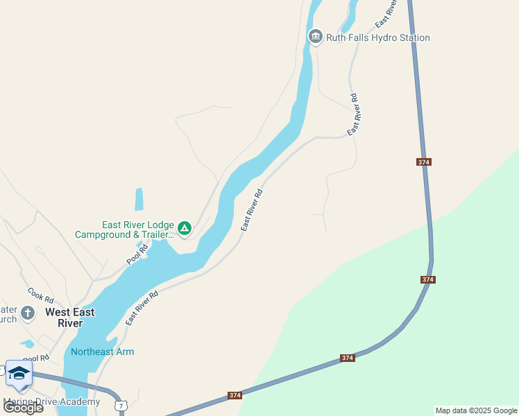 map of restaurants, bars, coffee shops, grocery stores, and more near 312 East River Road in Sheet Harbour