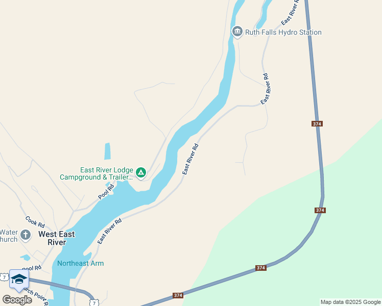 map of restaurants, bars, coffee shops, grocery stores, and more near 319 East River Road in Mooseland