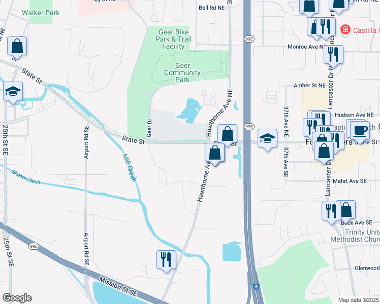 map of restaurants, bars, coffee shops, grocery stores, and more near 3055-3335 State St in Salem