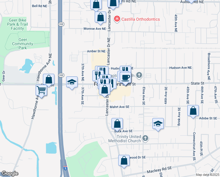 map of restaurants, bars, coffee shops, grocery stores, and more near in Four Corners
