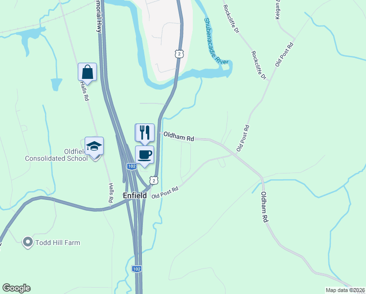 map of restaurants, bars, coffee shops, grocery stores, and more near 12 Joshua Street in Enfield