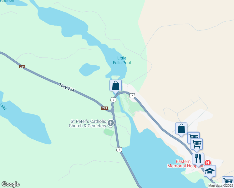 map of restaurants, bars, coffee shops, grocery stores, and more near Highway 7 in Marie Joseph