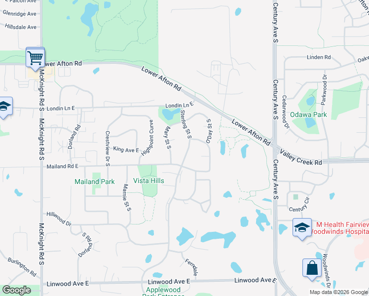 map of restaurants, bars, coffee shops, grocery stores, and more near 443 Sterling Street South in Maplewood