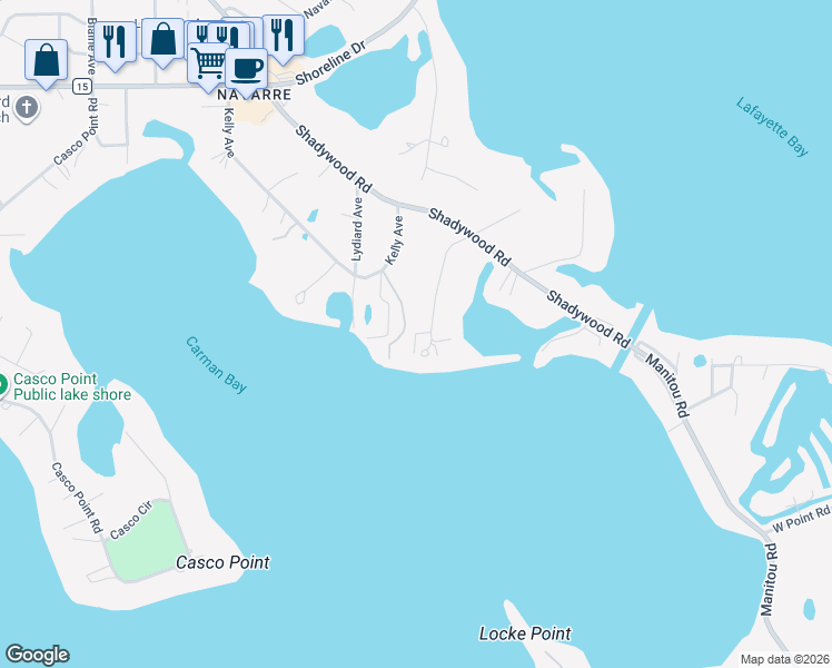 map of restaurants, bars, coffee shops, grocery stores, and more near 2760 Pheasant Road in Excelsior