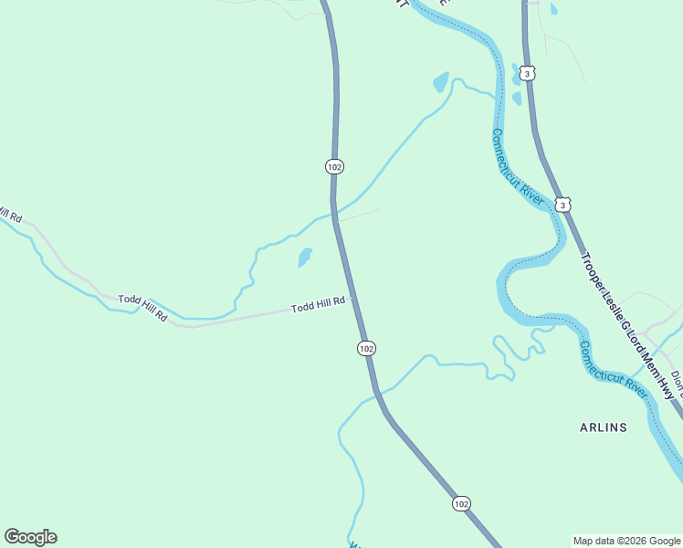 map of restaurants, bars, coffee shops, grocery stores, and more near 1455 Vermont 102 in Canaan