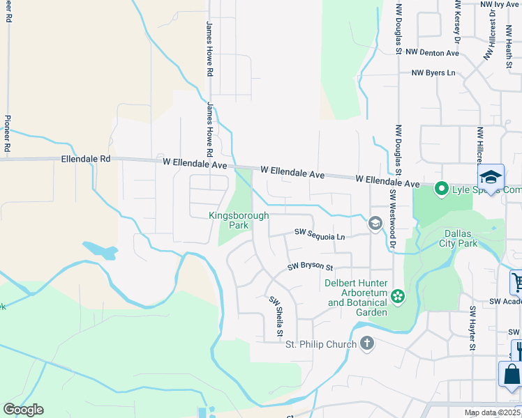 map of restaurants, bars, coffee shops, grocery stores, and more near 1194 Southwest Forestry Lane in Dallas