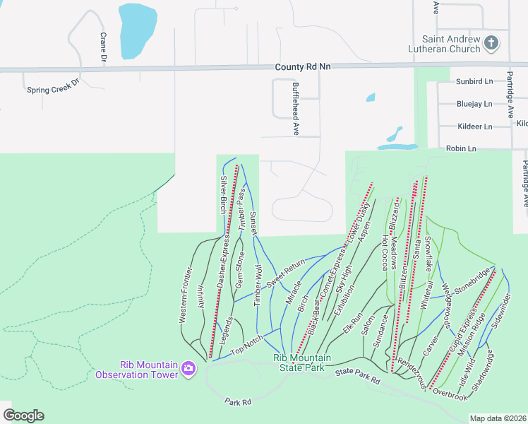 map of restaurants, bars, coffee shops, grocery stores, and more near 3204 Rib Mountain Way in Wausau