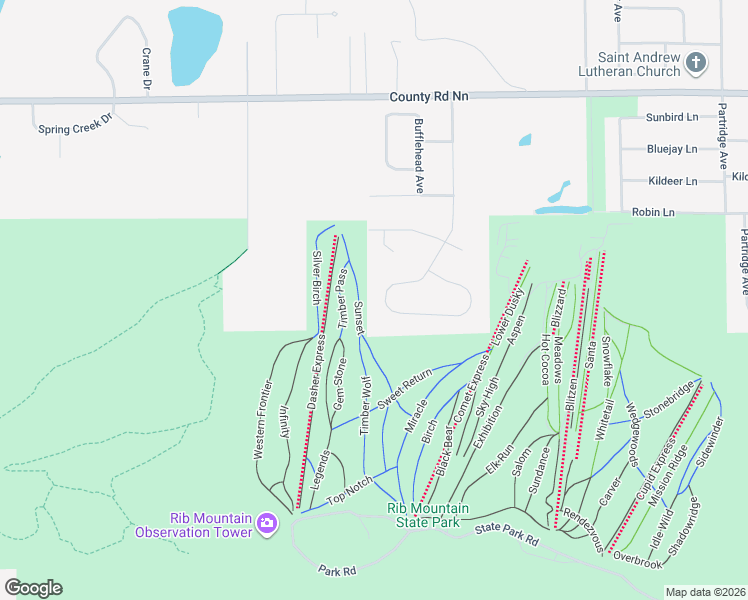 map of restaurants, bars, coffee shops, grocery stores, and more near 3204 Rib Mountain Way in Wausau