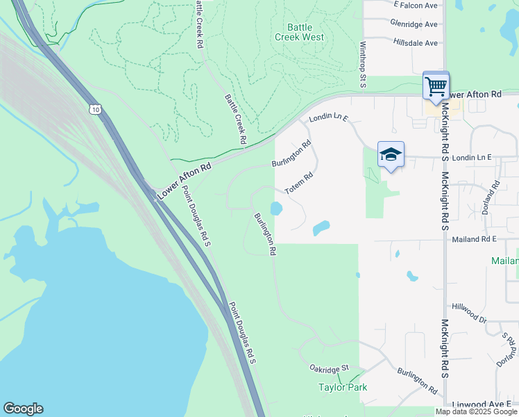 map of restaurants, bars, coffee shops, grocery stores, and more near 448 Burlington Road in Saint Paul