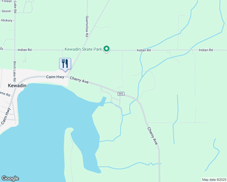 map of restaurants, bars, coffee shops, grocery stores, and more near 4675 Cherry Avenue in Kewadin