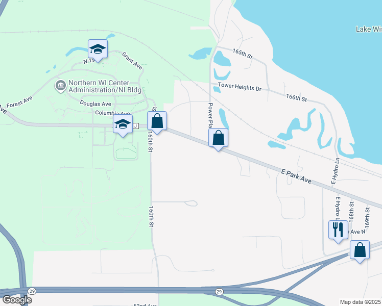 map of restaurants, bars, coffee shops, grocery stores, and more near 16209 County Highway J in Chippewa Falls