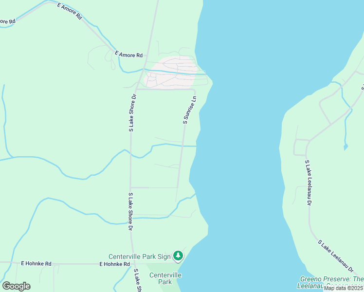 map of restaurants, bars, coffee shops, grocery stores, and more near South Sunrise Lane in Lake Leelanau