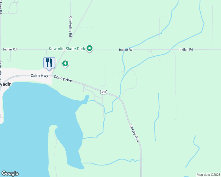 map of restaurants, bars, coffee shops, grocery stores, and more near 7245 Cherry Avenue in Kewadin