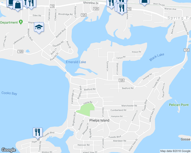 map of restaurants, bars, coffee shops, grocery stores, and more near 4850 Wilshire Boulevard in Mound
