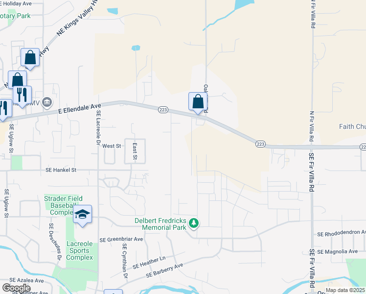 map of restaurants, bars, coffee shops, grocery stores, and more near 310 Southeast Hawthorne Avenue in Dallas