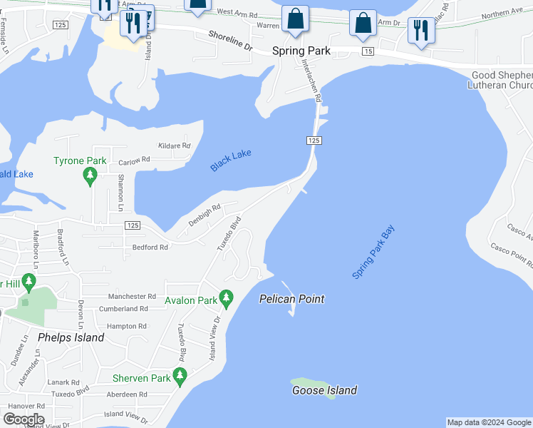 map of restaurants, bars, coffee shops, grocery stores, and more near 4407 Wilshire Boulevard in Mound