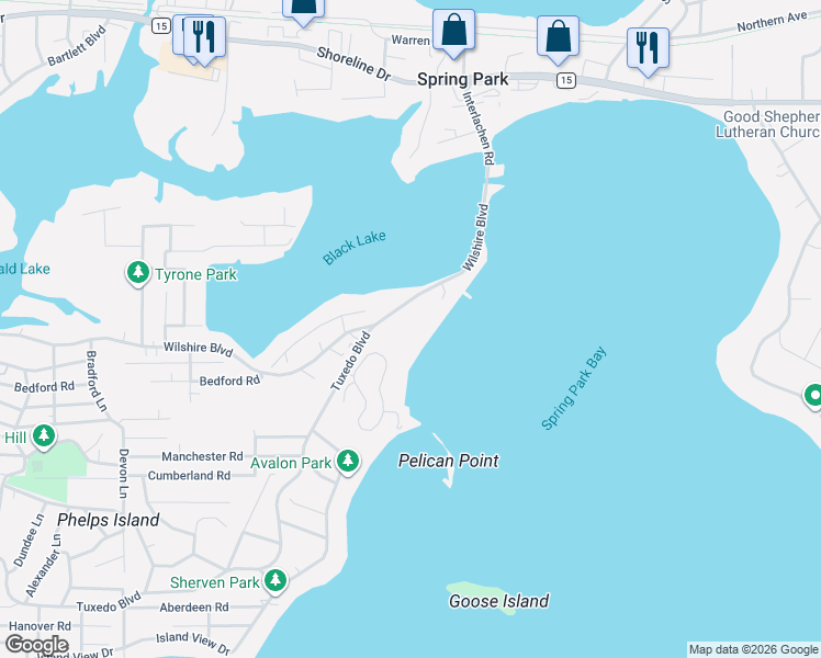 map of restaurants, bars, coffee shops, grocery stores, and more near 4407 Wilshire Boulevard in Mound