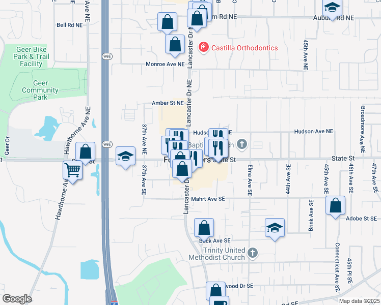 map of restaurants, bars, coffee shops, grocery stores, and more near in Four Corners