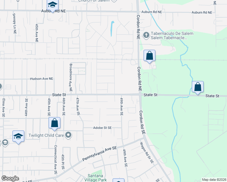 map of restaurants, bars, coffee shops, grocery stores, and more near 113 Greencrest Street Northeast in Salem